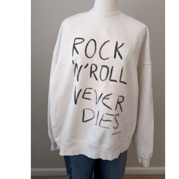 Anine Bing Miles Sweatshirt Slogan Rock 'n' Roll - Picture 2 of 8